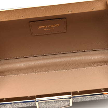 Jimmy Choo Dusty Glitter Ellipse Clutch Platinum Ice 5 of 9