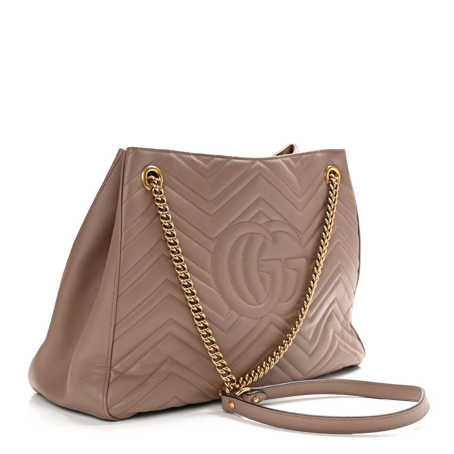 Calfskin Matelasse Medium GG Marmont Tote Porcelain Rose