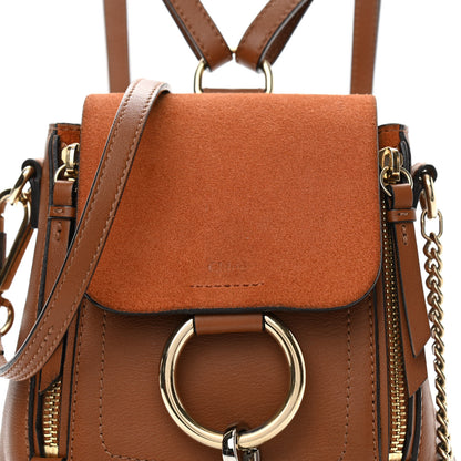 Chloe Suede Calfskin Mini Faye Backpack Tan 9 of 11