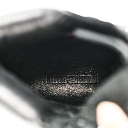 Jimmy Choo X TIMBERLAND Nubuck Glitter Womens Ankle Boots 39.5 Black Gunmetal 9 of 15