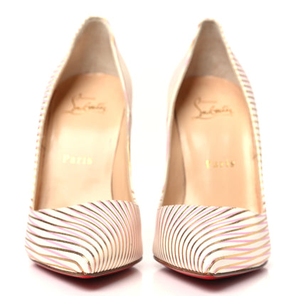 Christian Louboutin Calfskin RayOfLight So Kate 120 Pumps 37.5 Snow Oro 3 of 9