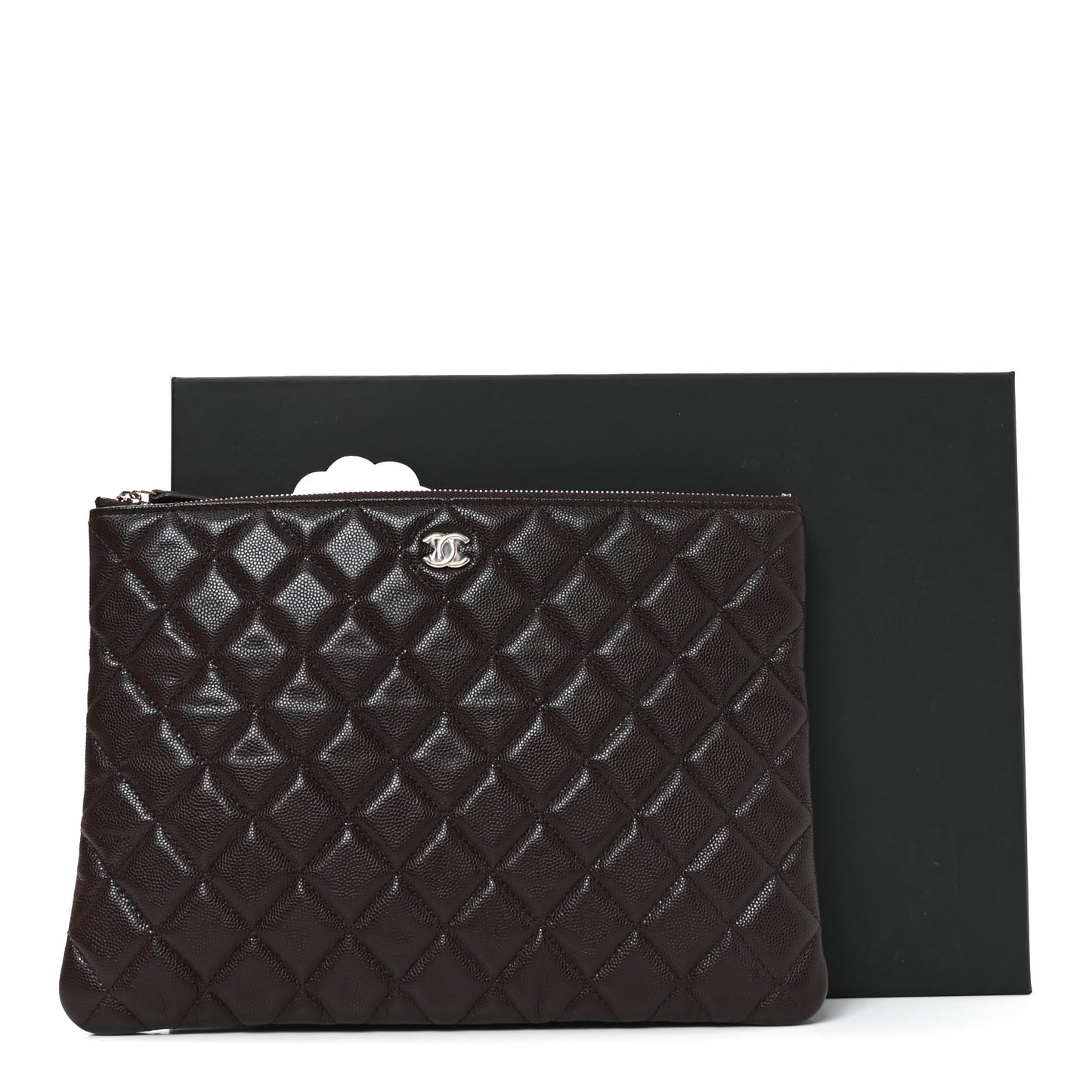 Caviar Quilted Medium Cosmetic Case Brown