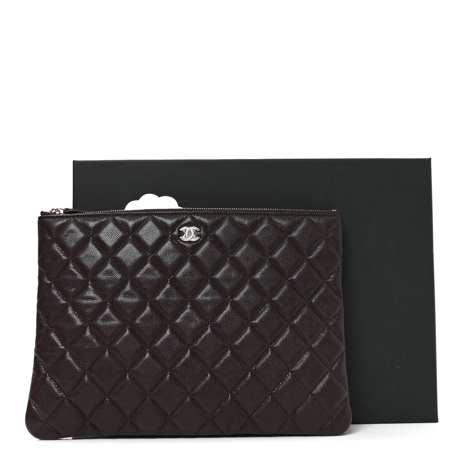 Chanel Caviar Quilted Medium Cosmetic Case Brown 11 of 11