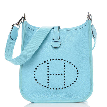 Hermes Taurillon Clemence Evelyne TPM Bleu Atoll 1 of 13