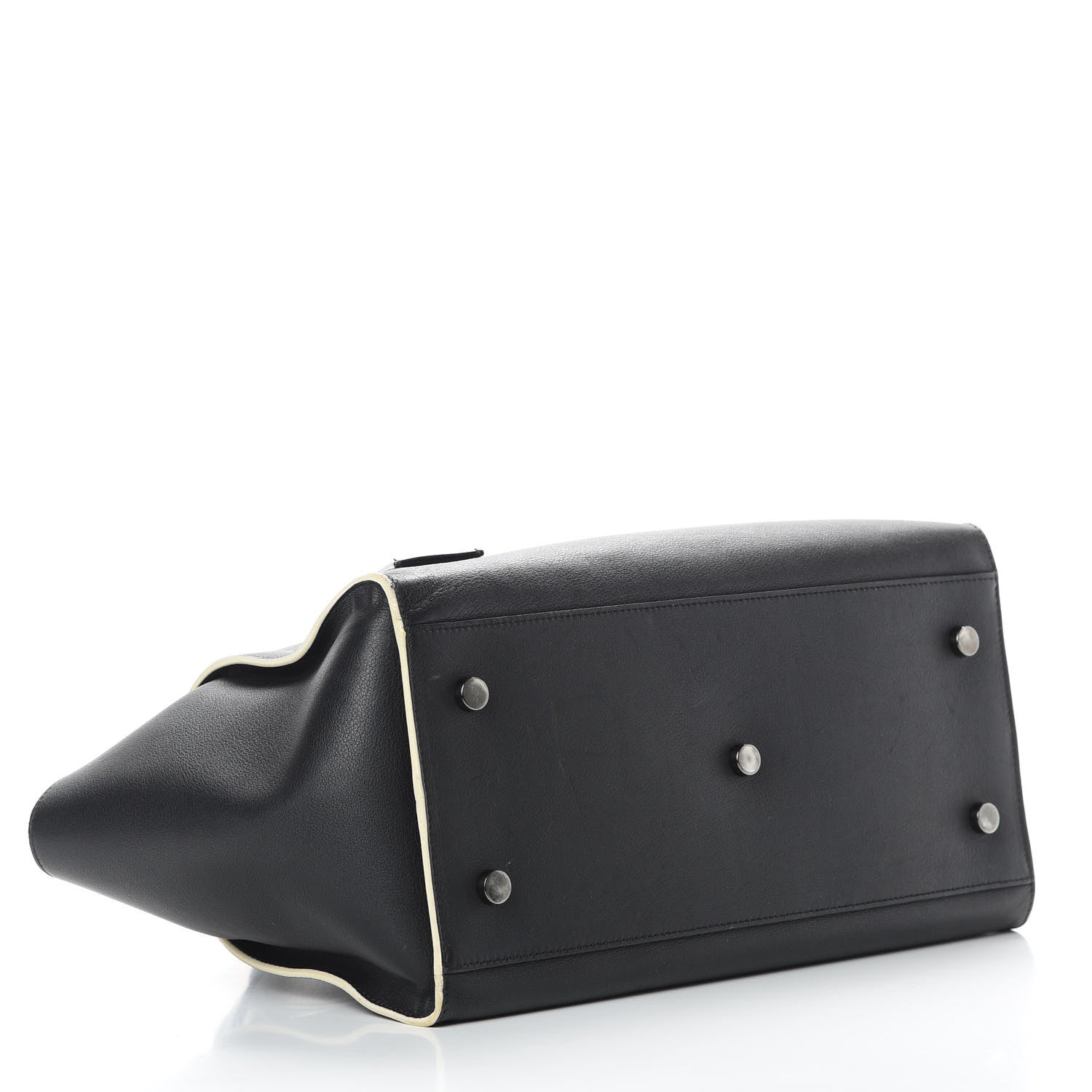 Saint Laurent Calfskin Small Monogram Downtown Cabas Black White 5 of 17