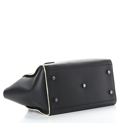 Saint Laurent Calfskin Small Monogram Downtown Cabas Black White 5 of 17
