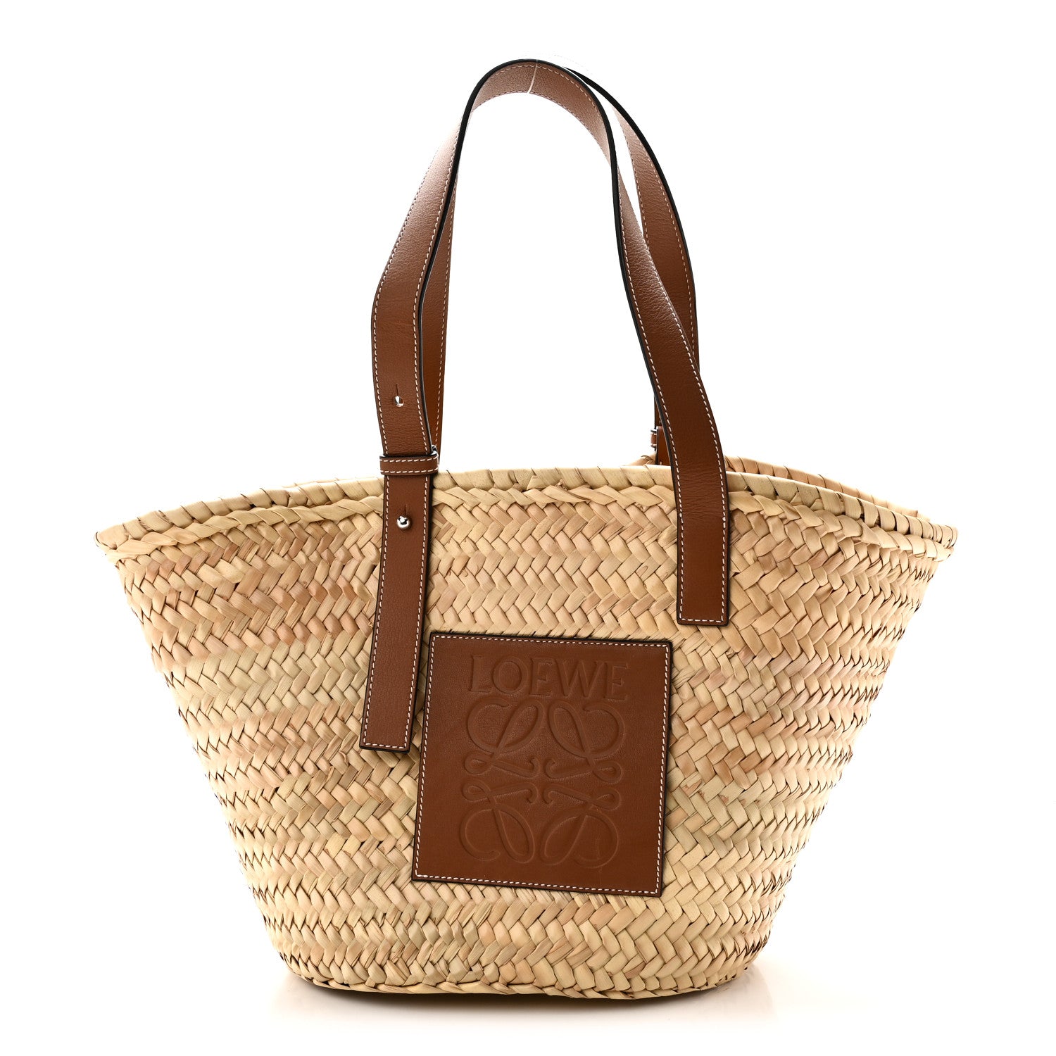 Loewe Raffia Large Basket Tote Bag Natural Tan 1 of 9