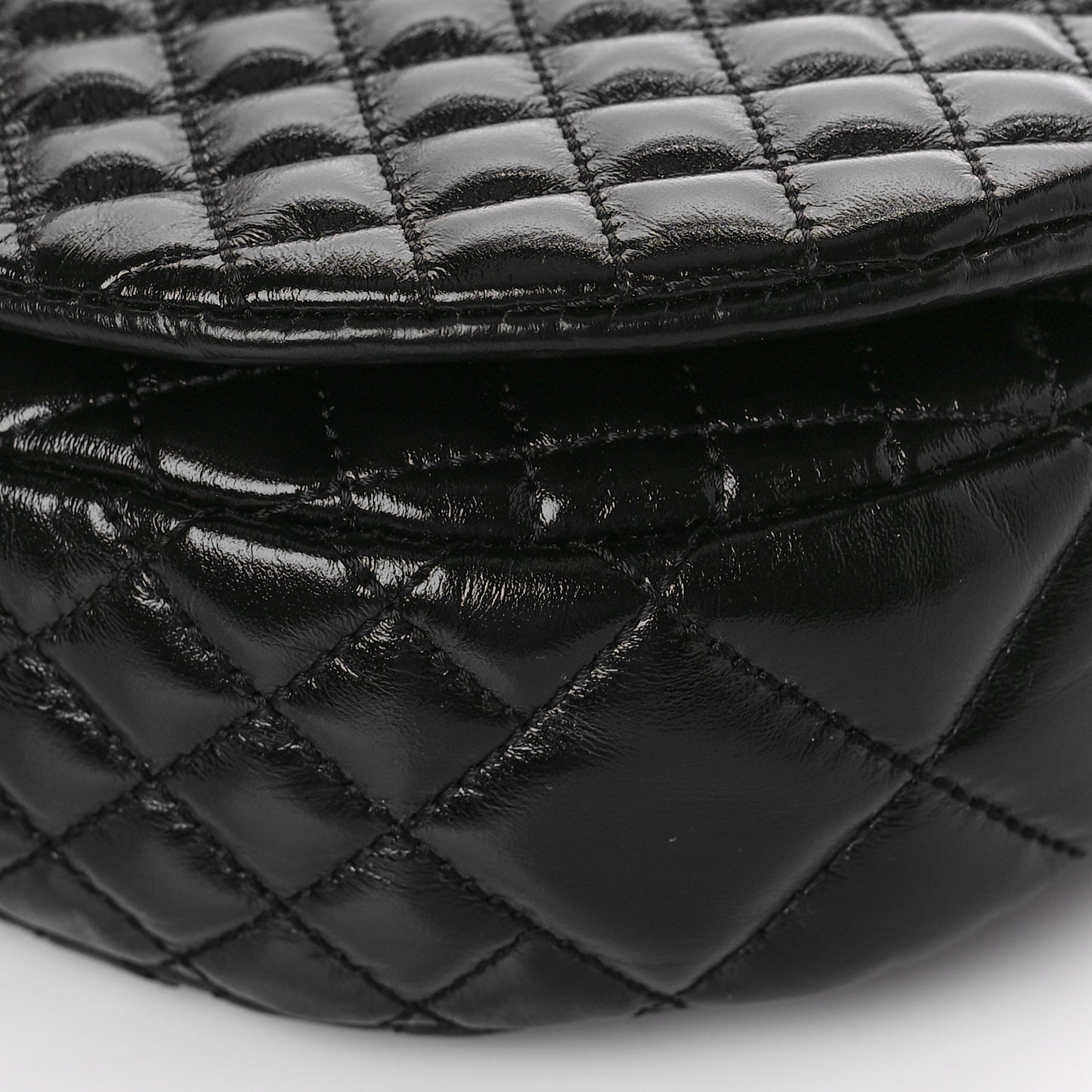 Calfskin Quilted Greca Goddess Shoulder Bag Black