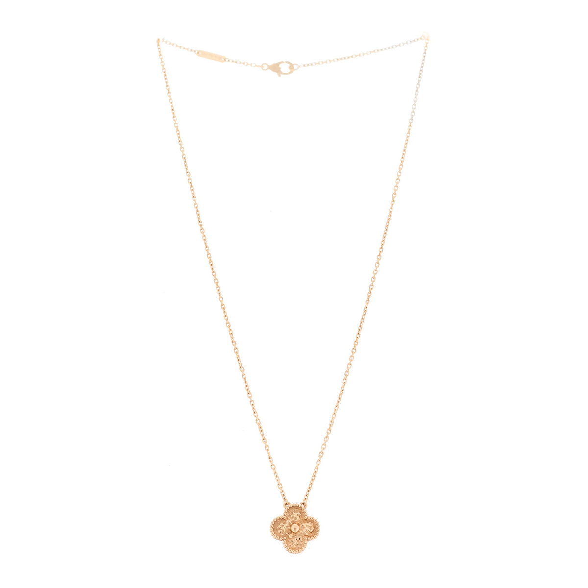 18K Rose Gold Vintage Alhambra Pendant Necklace