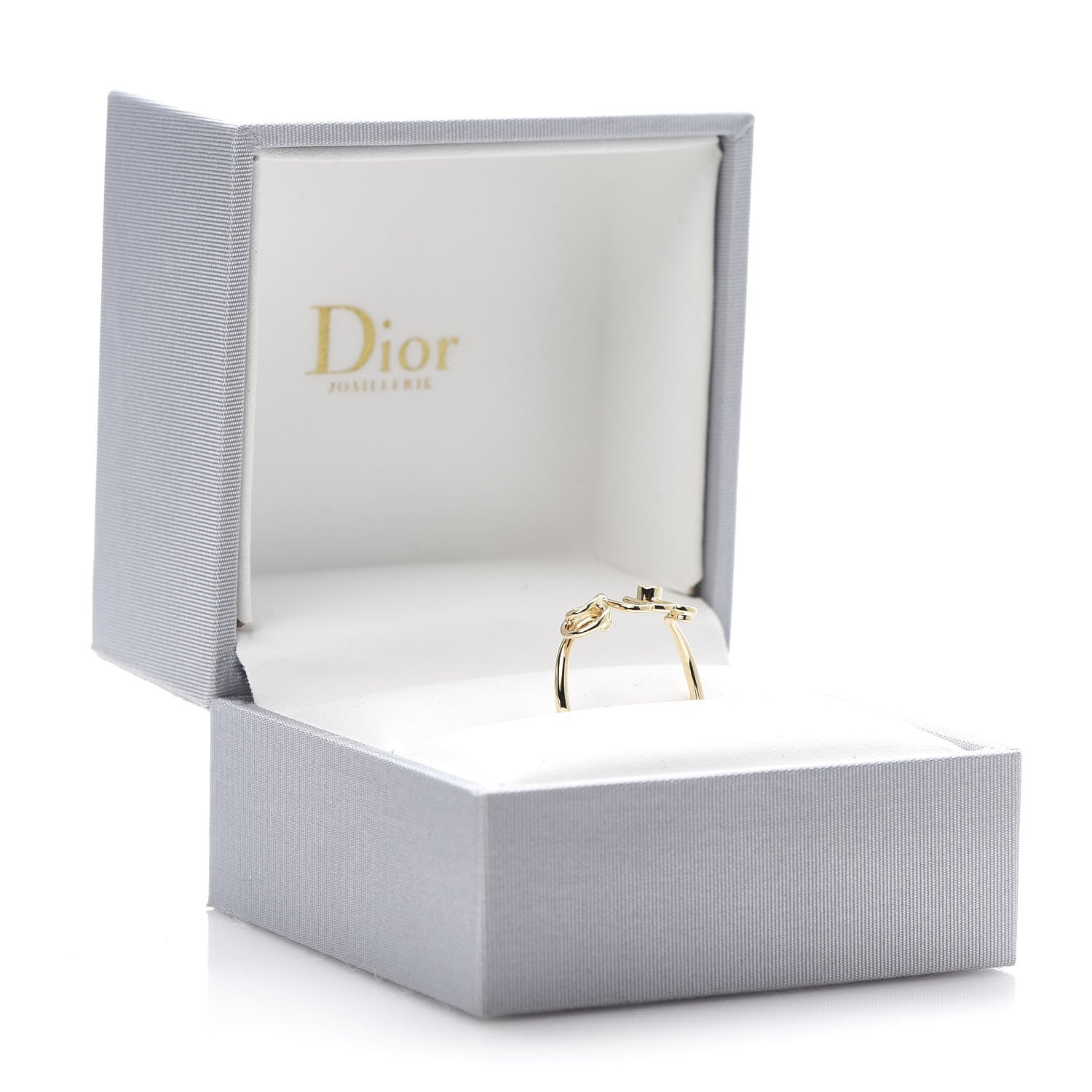 Christian Dior 18K Yellow Gold Diamond Oui Ring 55 7.25 6 of 6
