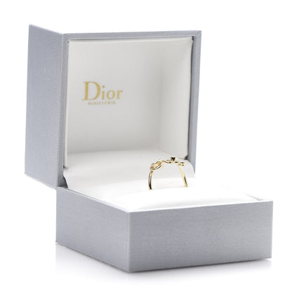 Christian Dior 18K Yellow Gold Diamond Oui Ring 55 7.25 6 of 6