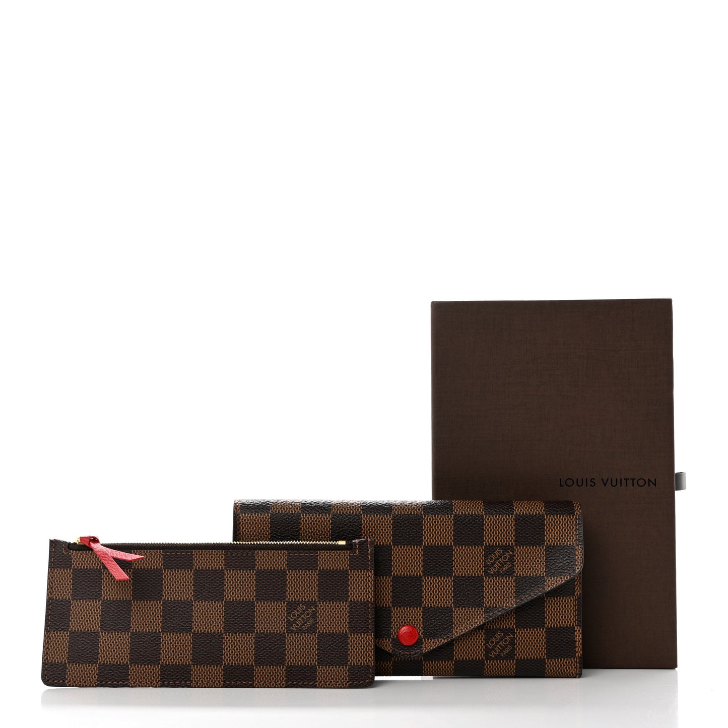 Damier Ebene Josephine Wallet Red
