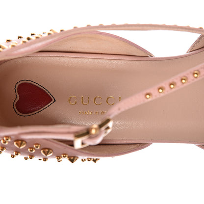 Gucci Malaga Kid Studded Pointed Toe Unia Flats 39.5 Perfect Pink 6 of 8