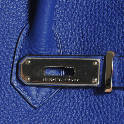 Hermes Togo Bi Color Horseshoe Birkin 35 Bleu Electrique and Iris 9 of 10