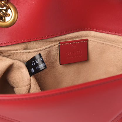 Gucci Calfskin Matelasse Mini GG Marmont Shoulder Bag Hibiscus Red 8 of 12