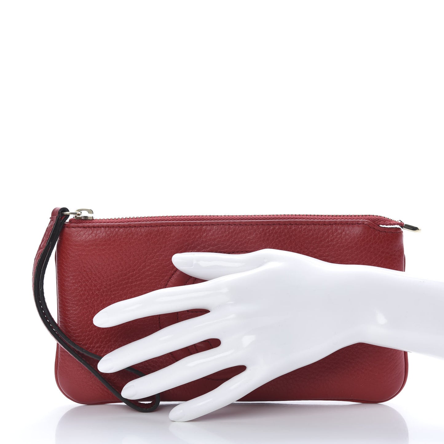 Pebbled Calfskin Soho Wristlet Vibrant Red