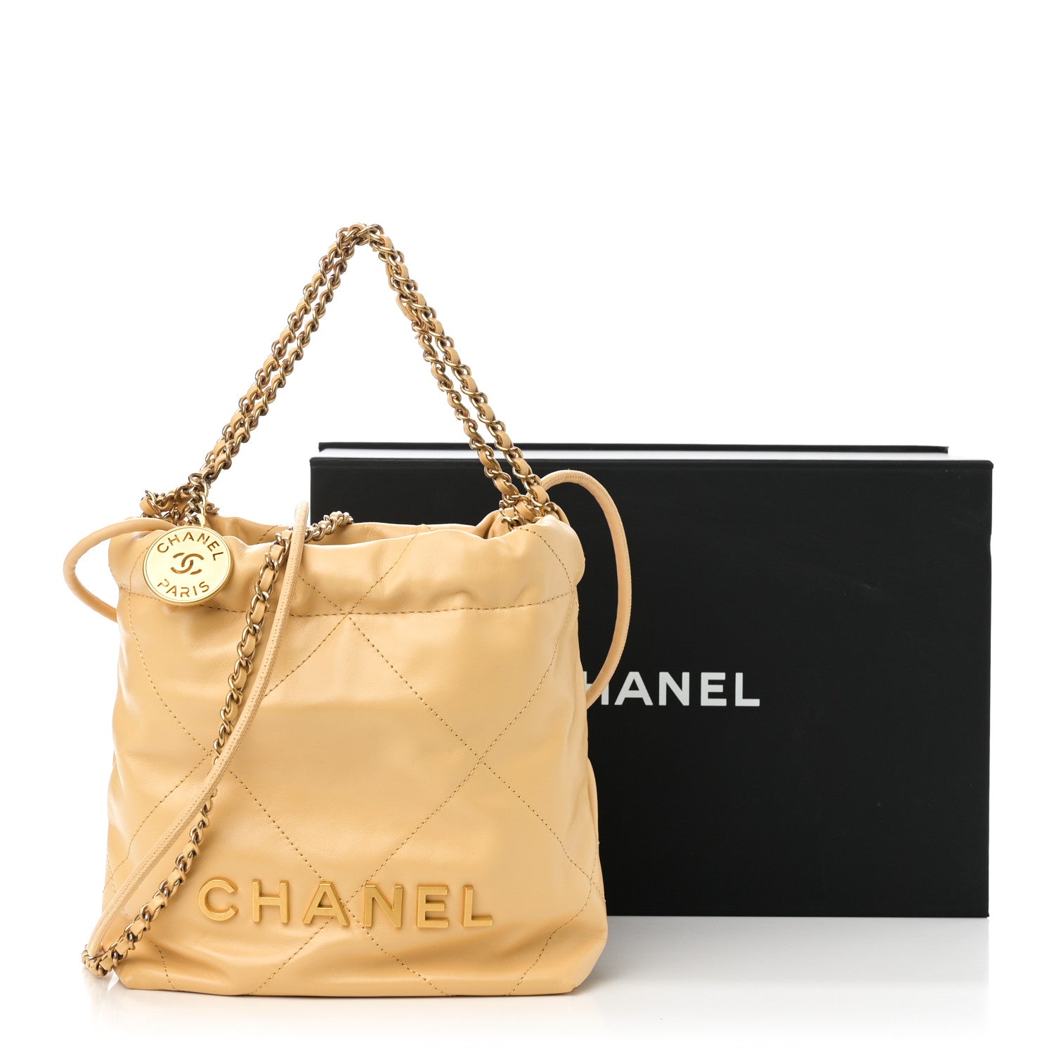 Chanel Shiny Calfskin Quilted Mini Chanel 22 Yellow 11 of 11