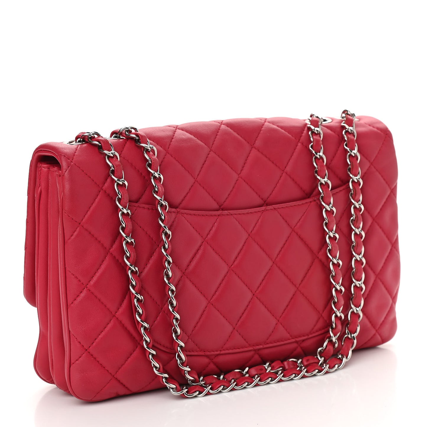 Lambskin Quilted Jumbo Chanel 3 Flap Dark Pink