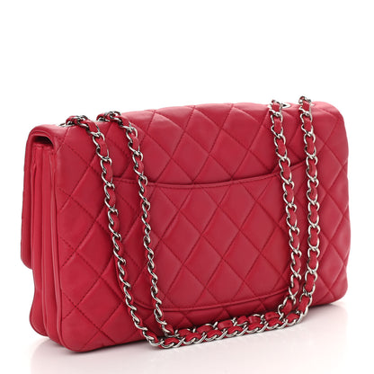 Chanel Lambskin Quilted Jumbo Chanel 3 Flap Dark Pink 3 of 12