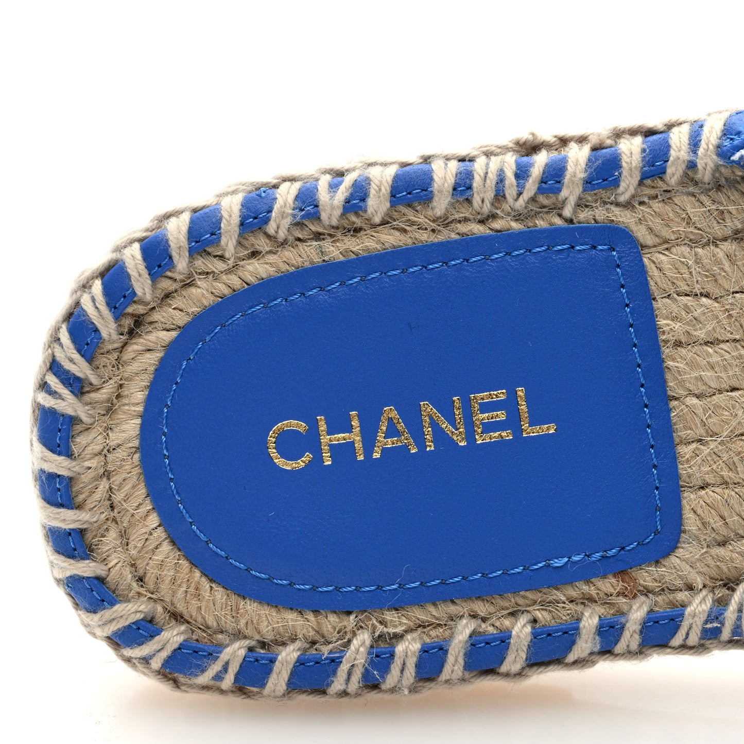 Tweed Sequin Cap Toe CC Espadrilles Mule 40 Blue White
