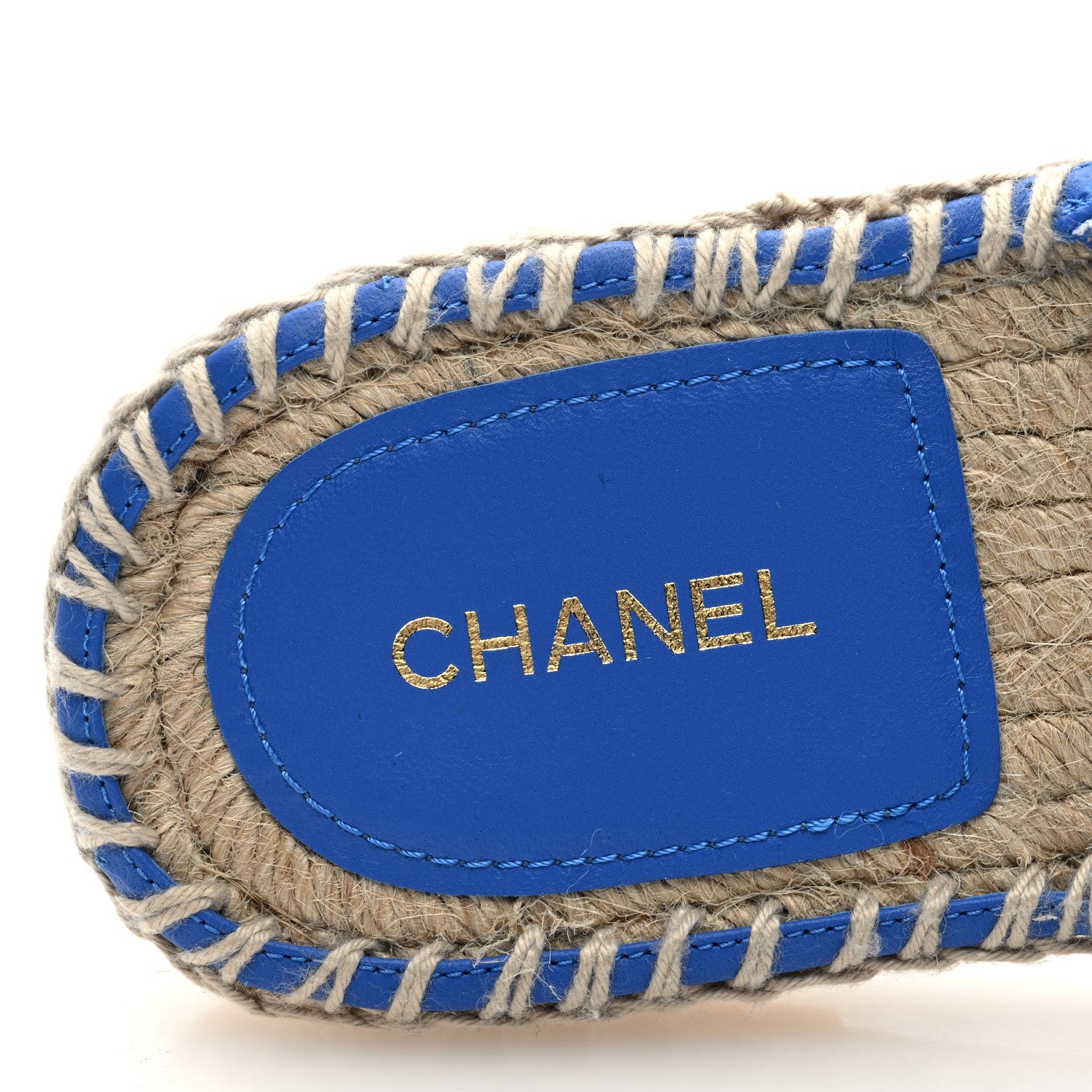 Chanel Tweed Sequin Cap Toe CC Espadrilles Mule 40 Blue White 8 of 10