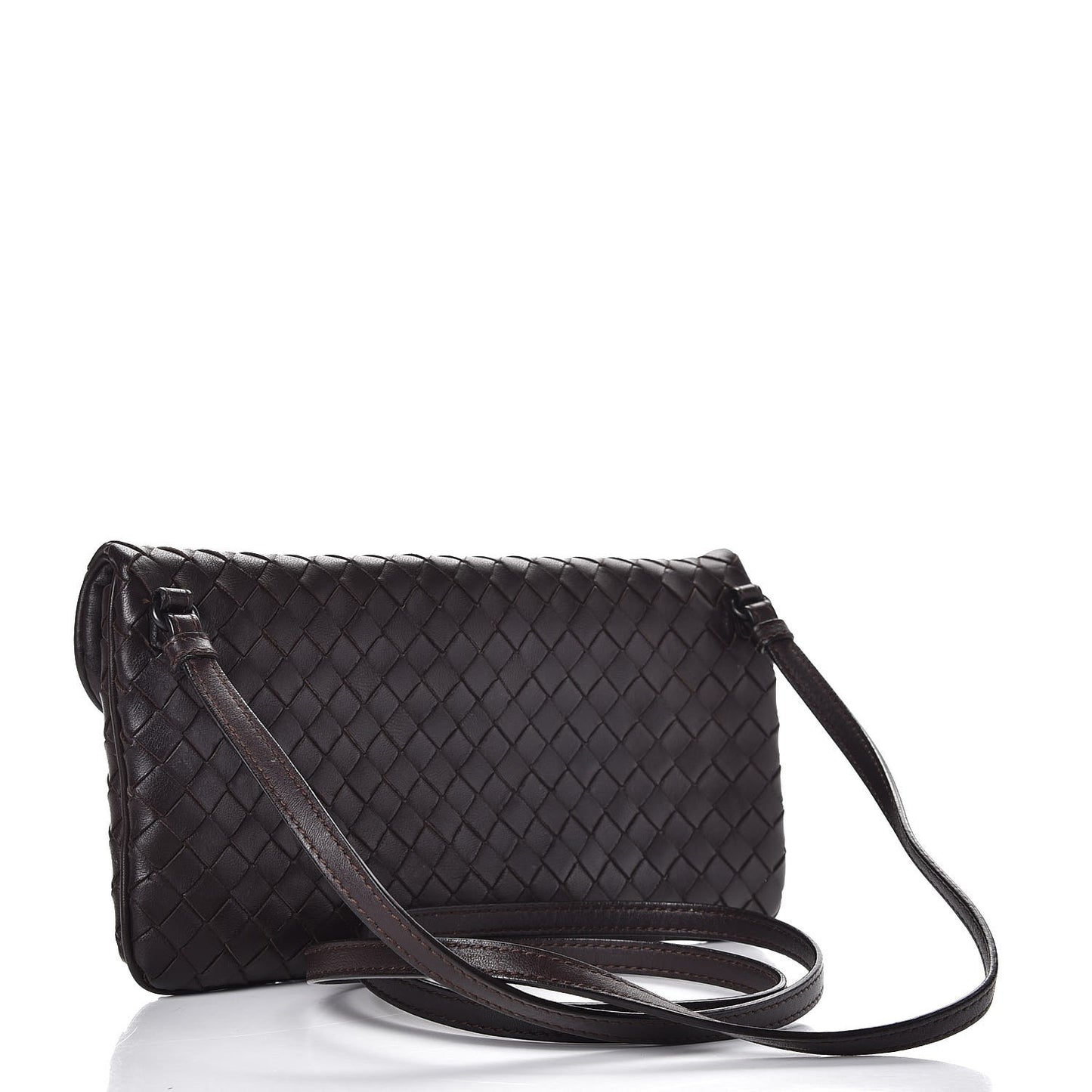 Nappa Intrecciato Flap Crossbody Ebano