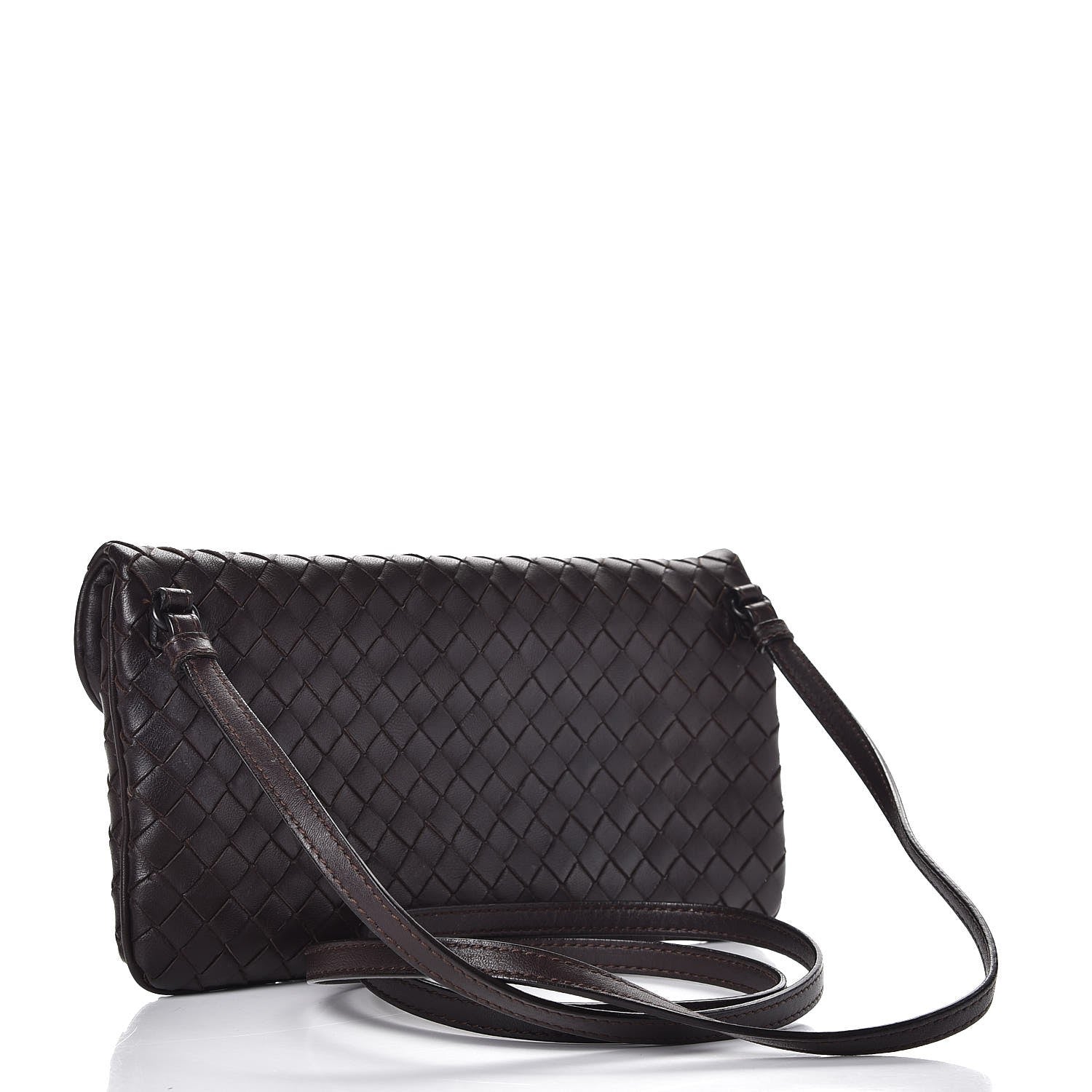 Bottega Veneta Nappa Intrecciato Flap Crossbody Ebano 3 of 7