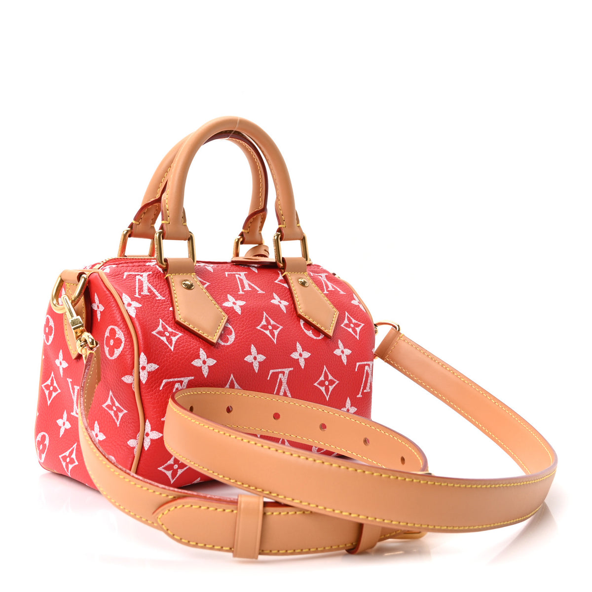Calfskin Monogram Speedy P9 Bandouliere 20 Red
