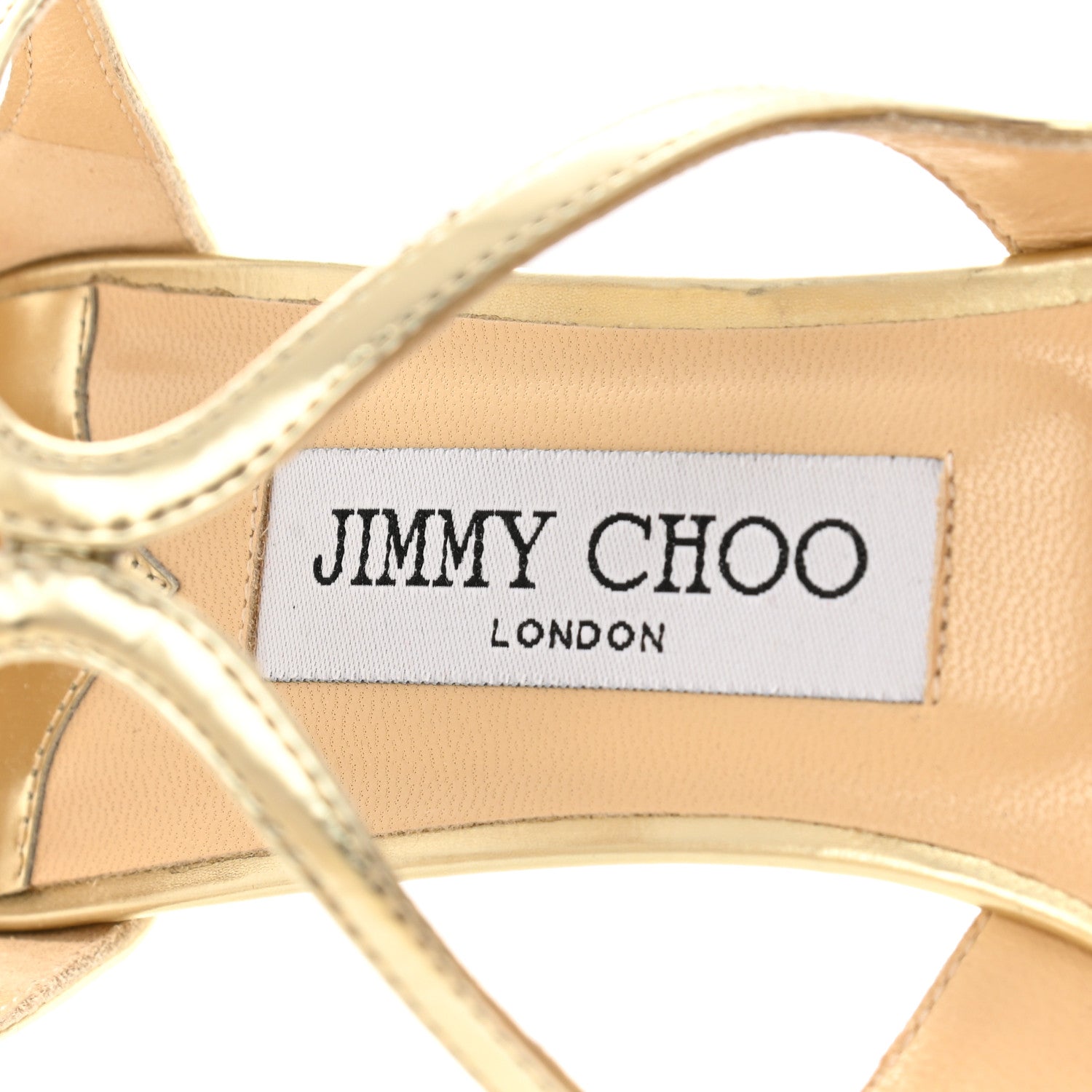 Jimmy Choo Mirror Calfskin Lang Sandals 38 Gold 7 of 7