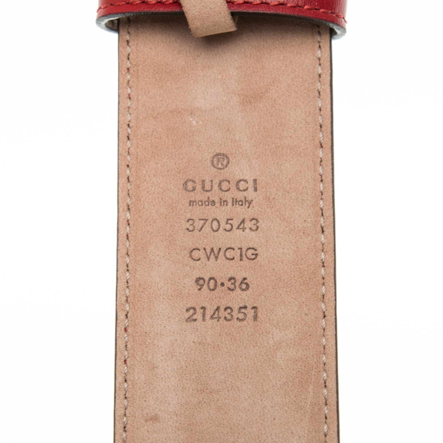 Guccissima Signature Interlocking G 37mm Belt 90 36 Hibiscus Red