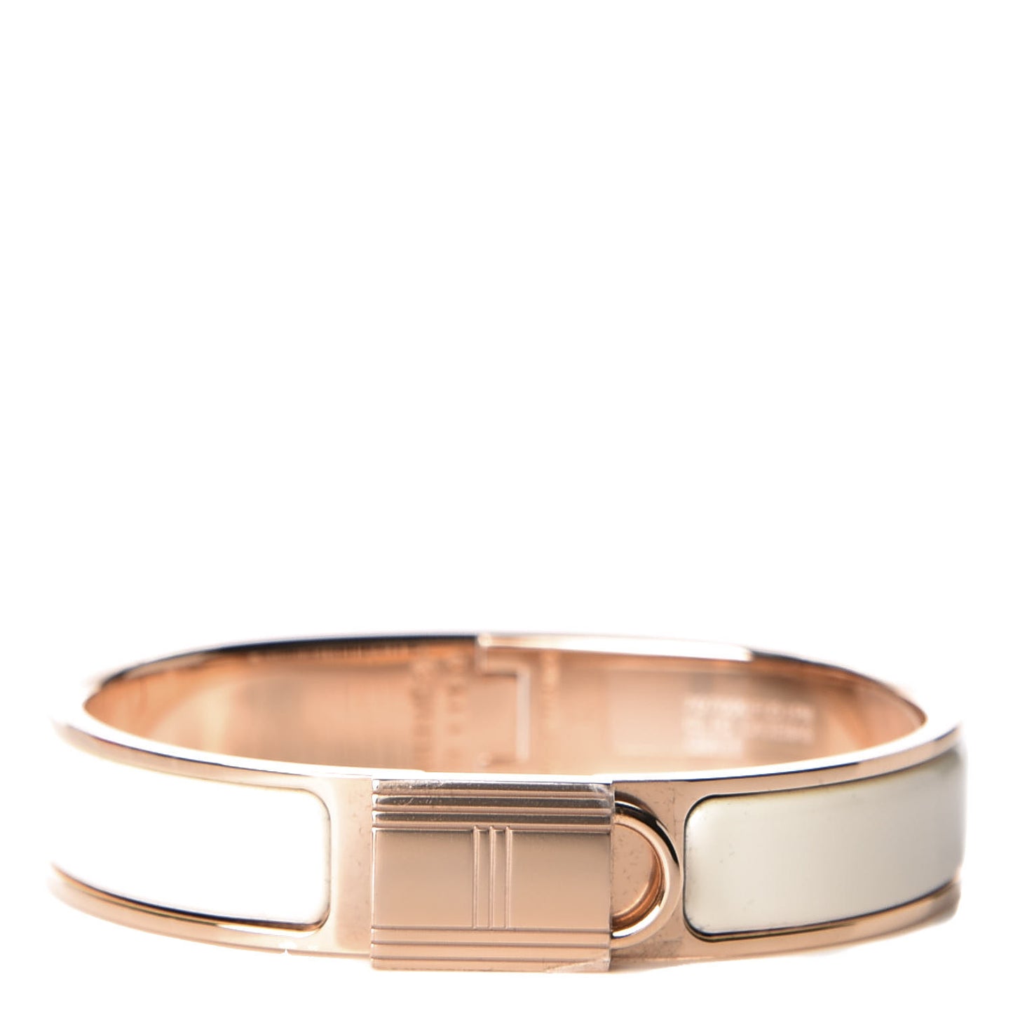 Enamel Narrow Clic Cadenas Bracelet PM Craie