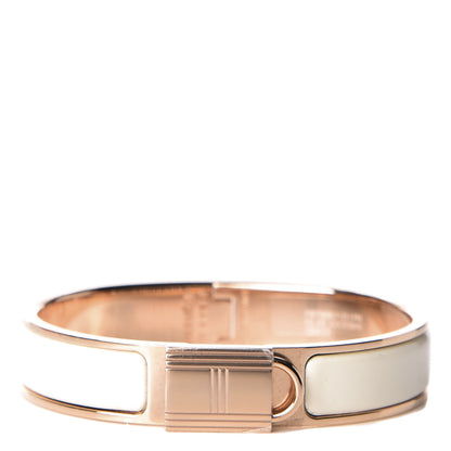 Hermes Enamel Narrow Clic Cadenas Bracelet PM Craie 1 of 4