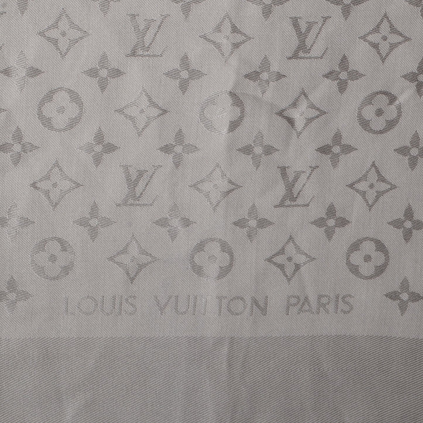 Silk Wool Monogram Shawl Beige