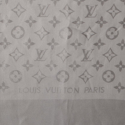Louis Vuitton Silk Wool Monogram Shawl Beige 3 of 4