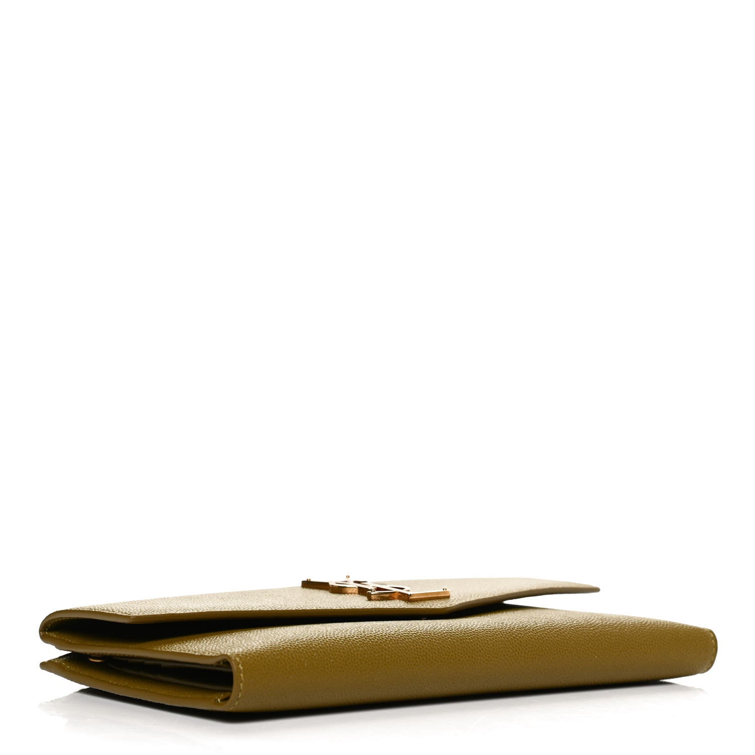 Saint Laurent Grain De Poudre Monogram Uptown Wallet Olive 4 of 11