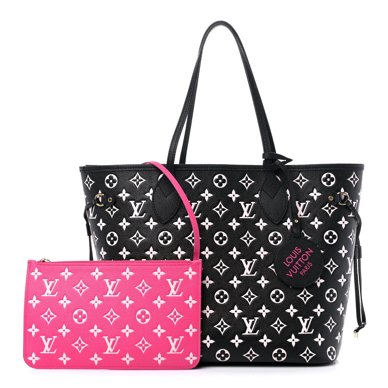 Louis Vuitton Empreinte Spring In The City Neverfull MM Black White Pink 1 of 10