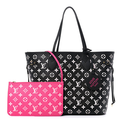 Louis Vuitton Empreinte Spring In The City Neverfull MM Black White Pink 1 of 10