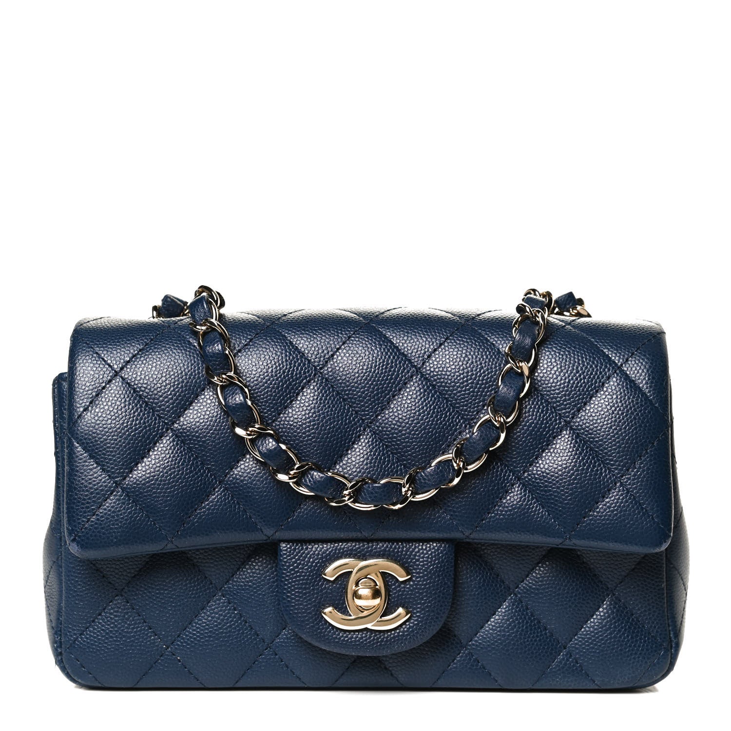 Chanel Caviar Quilted Mini Rectangular Flap Navy 1 of 10