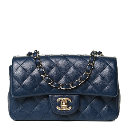 Chanel Caviar Quilted Mini Rectangular Flap Navy 1 of 10