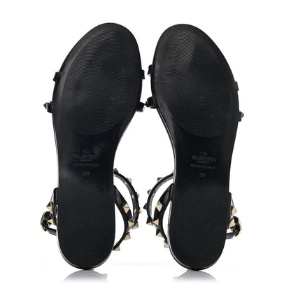 Valentino Garavani PVC Jelly Rockstud Caged Sandals 39 Black 4 of 4