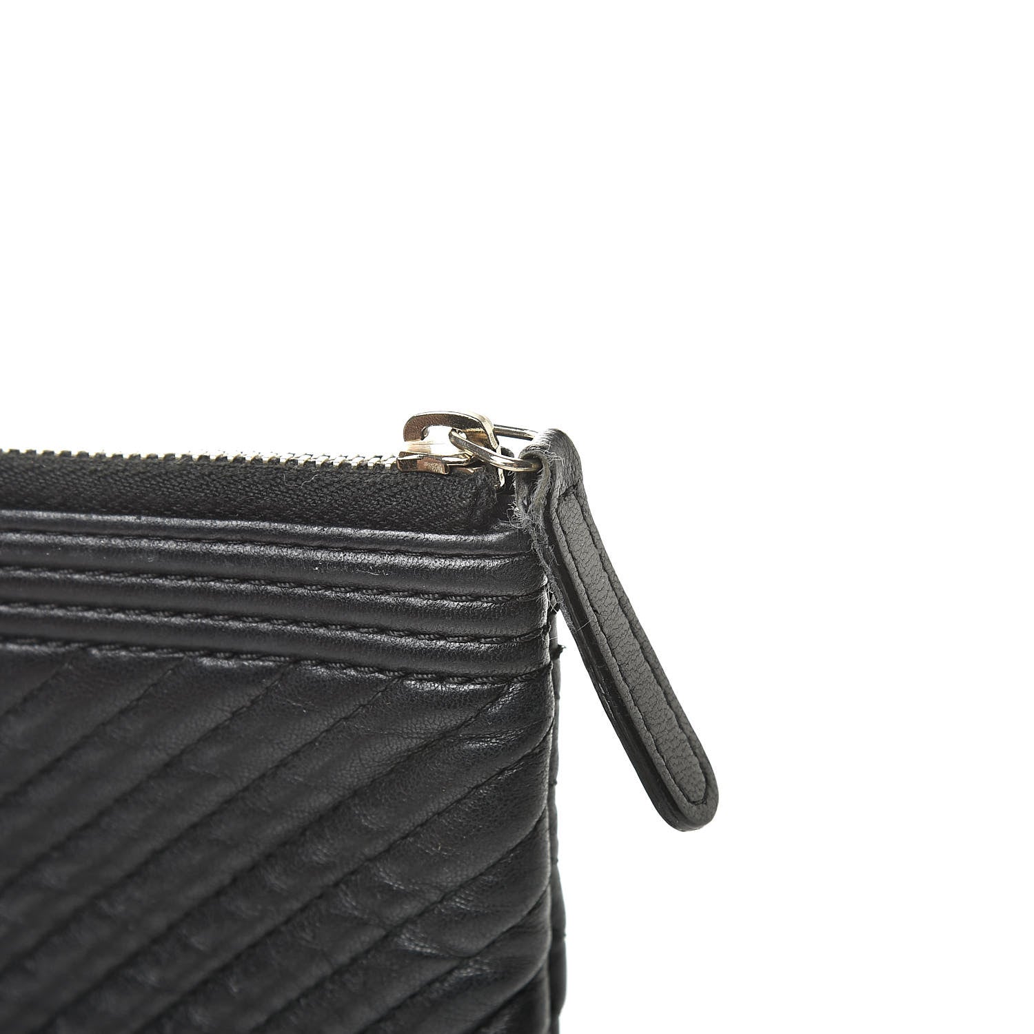 Chanel Calfskin Chevron Medium Boy Cosmetic Case Black 11 of 11