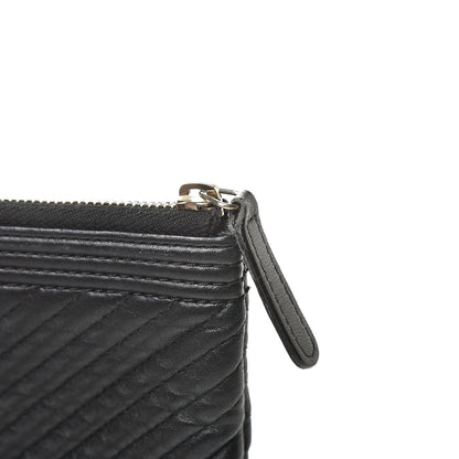 Chanel Calfskin Chevron Medium Boy Cosmetic Case Black 11 of 11