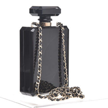 Chanel Plexiglass Perfume Bottle Clutch Black 3 of 8