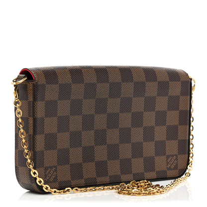 Louis Vuitton Damier Ebene Pochette Felicie Chain Wallet 4 of 12