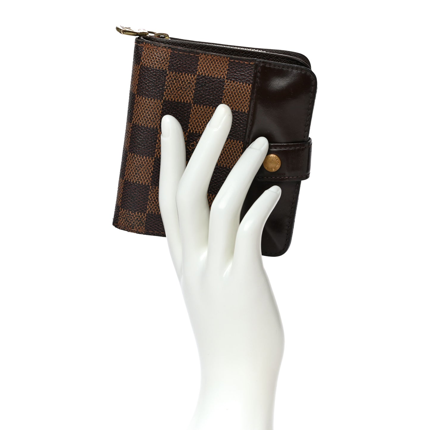 Damier Ebene Zippe Zipped Compact Wallet