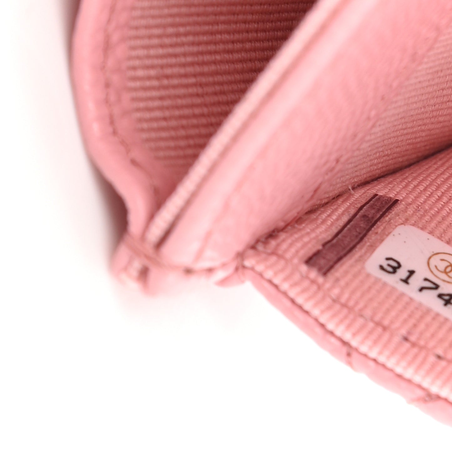 Caviar Quilted Flap Card Holder Wallet Pink