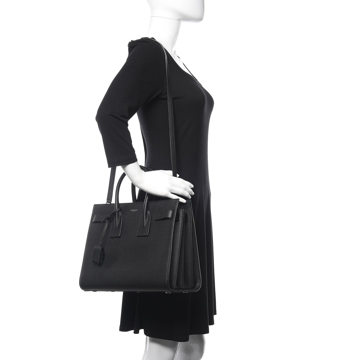 Saint Laurent Grained Calfskin Small Sac De Jour Black 2 of 11