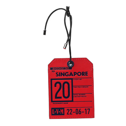 Louis Vuitton Calfskin Singapore Name Tag Red 1 of 4