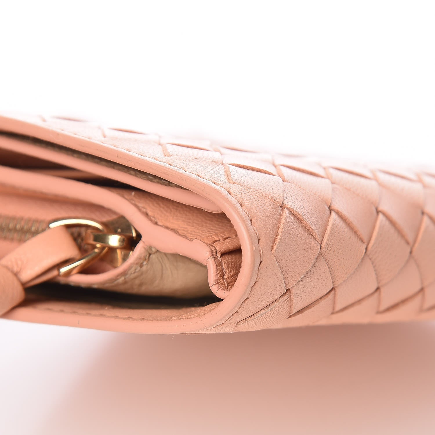 Bottega Veneta Nappa Intrecciato French Compact Wallet Peach 11 of 11