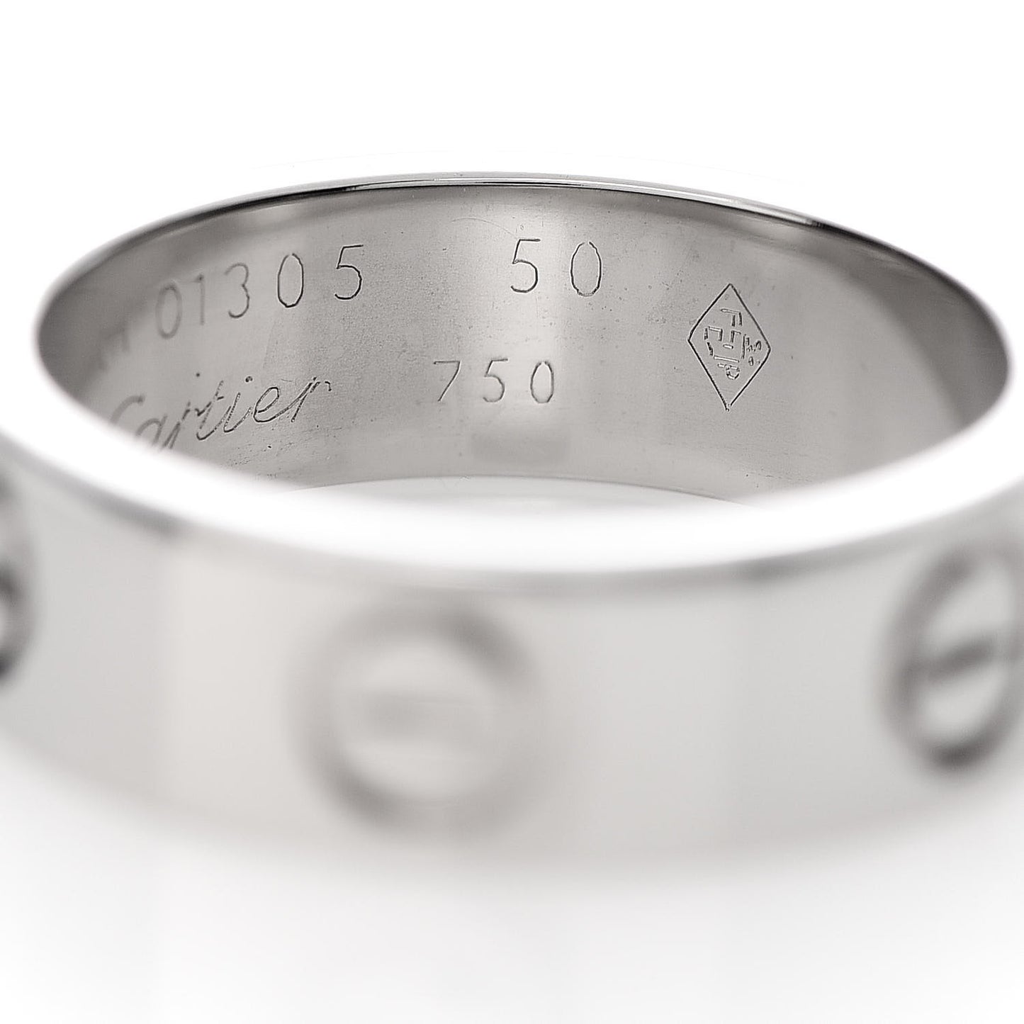18K White Gold 5.5mm LOVE Ring 50 5.25